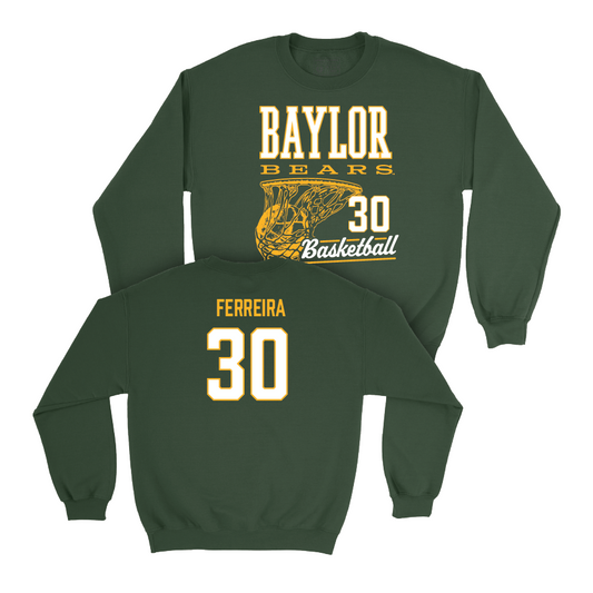 Baylor Women's Basketball Green Hoops Crew - Catarina Ferreira Small