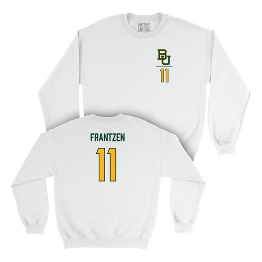 Baylor Men's Tennis White Logo Crew - Christopher Frantzen Small