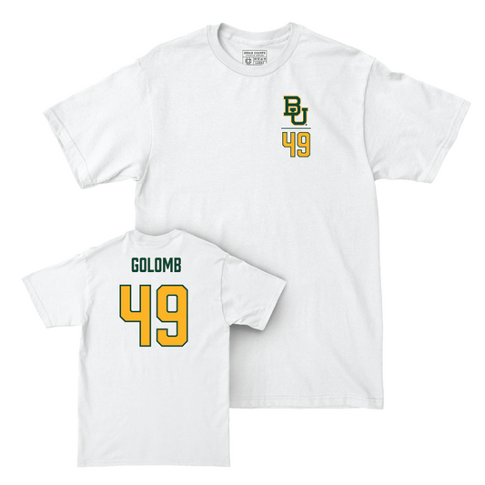 Baylor Baseball White Logo Comfort Colors Tee - Grant Golomb Small