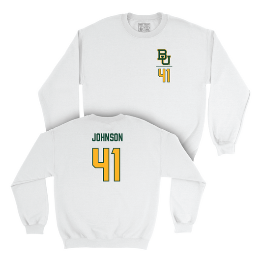 Baylor Baseball White Logo Crew - Jack Johnson Small