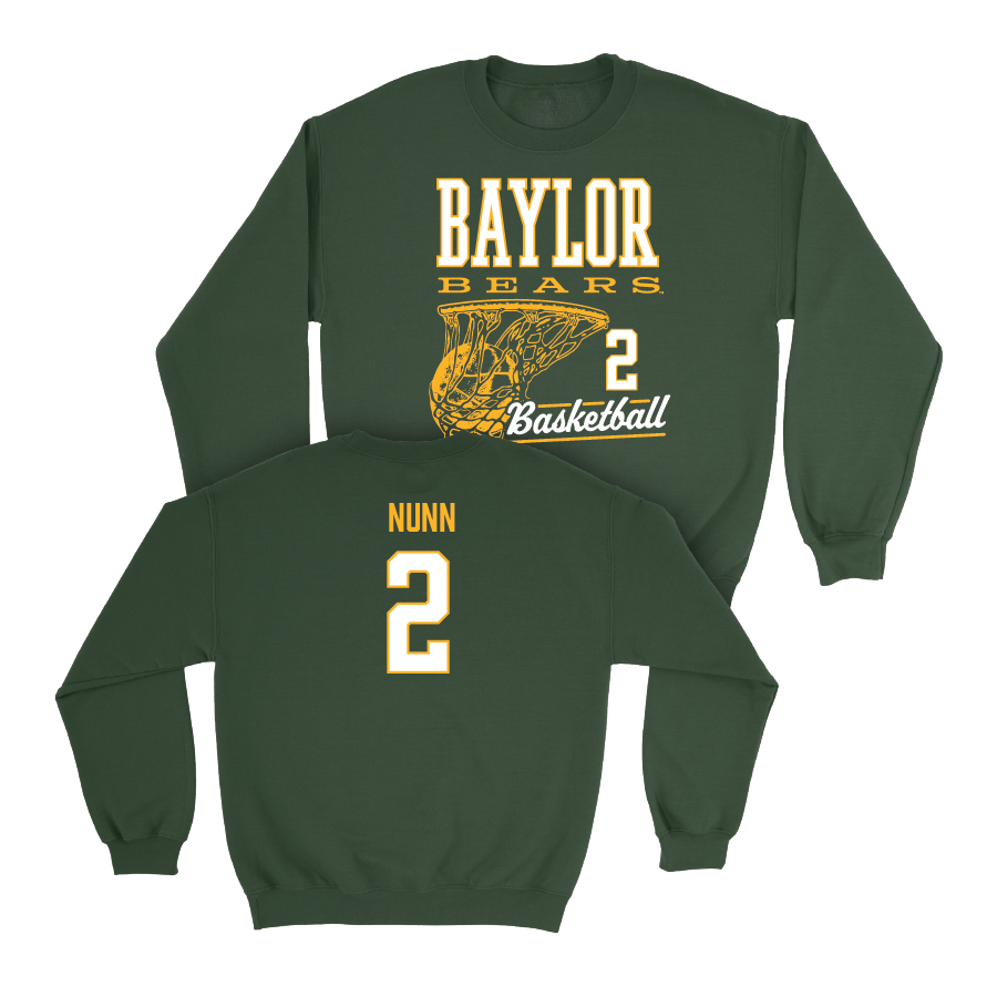 Baylor Men's Basketball Green Hoops Crew - Jayden Nunn Small