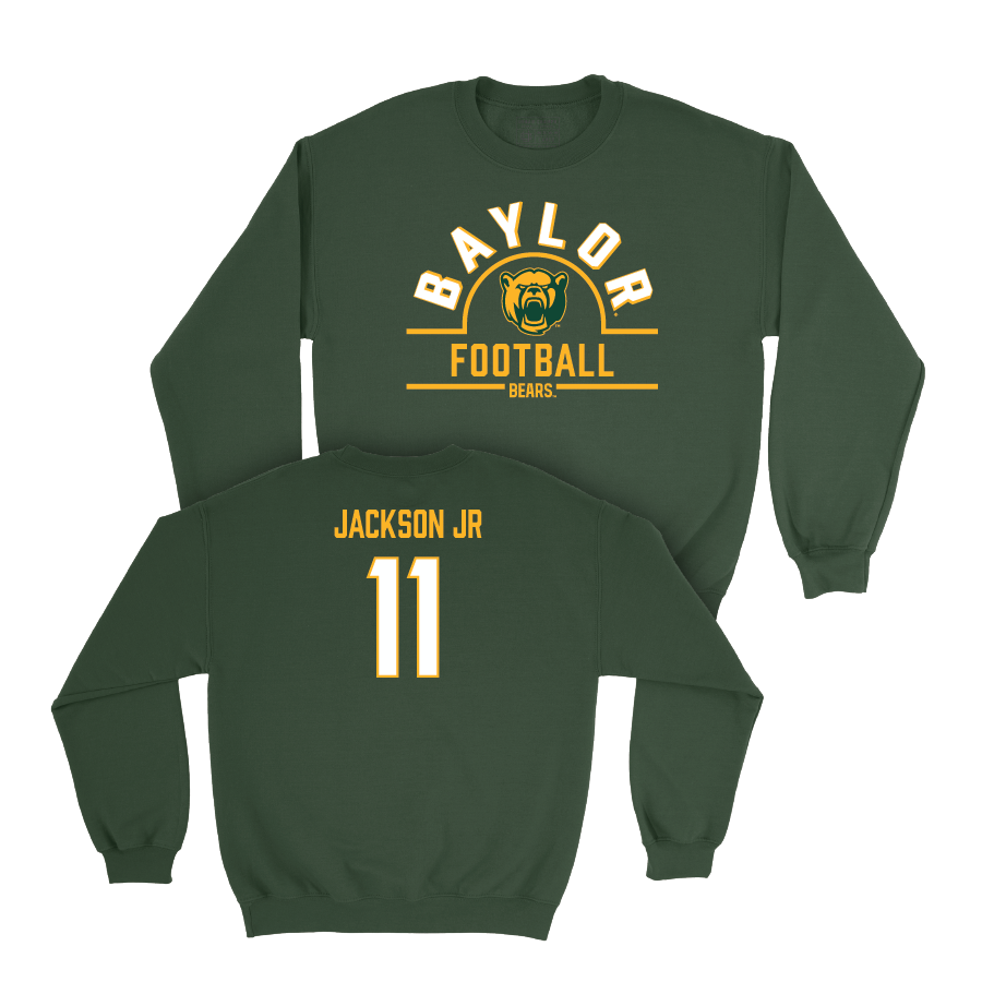 Baylor Football Forest Green Arch Crew - Ketron Jackson Jr Small