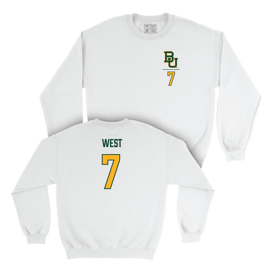 Baylor Softball White Logo Crew - Kaci West Small