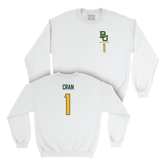 Baylor Softball White Logo Crew - Leah Cran Small