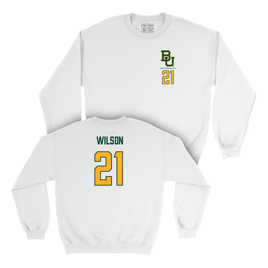 Baylor Softball White Logo Crew - McKenzie Wilson Small