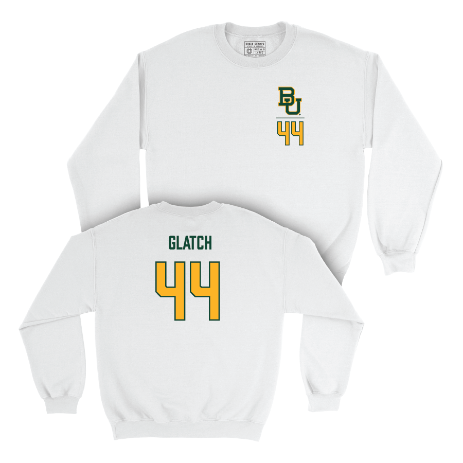 Baylor Baseball White Logo Crew - Will Glatch Small