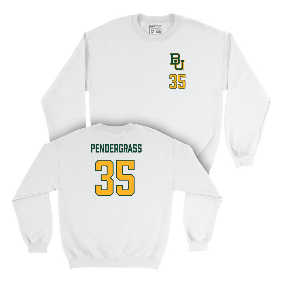 Baylor Football White Logo Crew - William Pendergrass Small