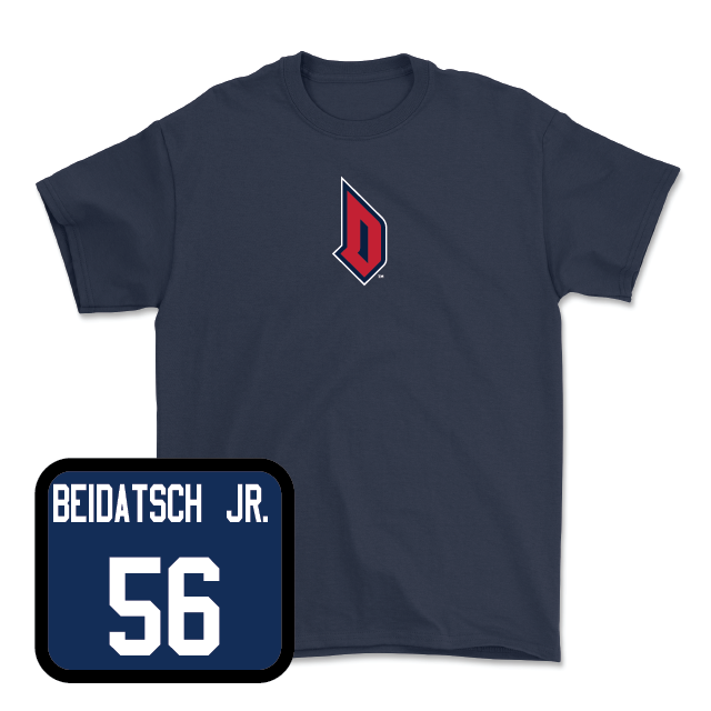 Duquesne Football Navy Monogram Tee - Brian Beidatsch Jr.