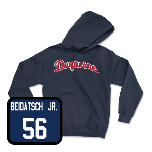 Duquesne Football Navy Script Hoodie - Brian Beidatsch Jr.