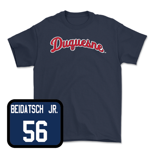 Duquesne Football Navy Script Tee - Brian Beidatsch Jr.