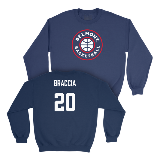 Belmont Men's Basketball Navy Hardwood Crew  - Aidan Braccia Small