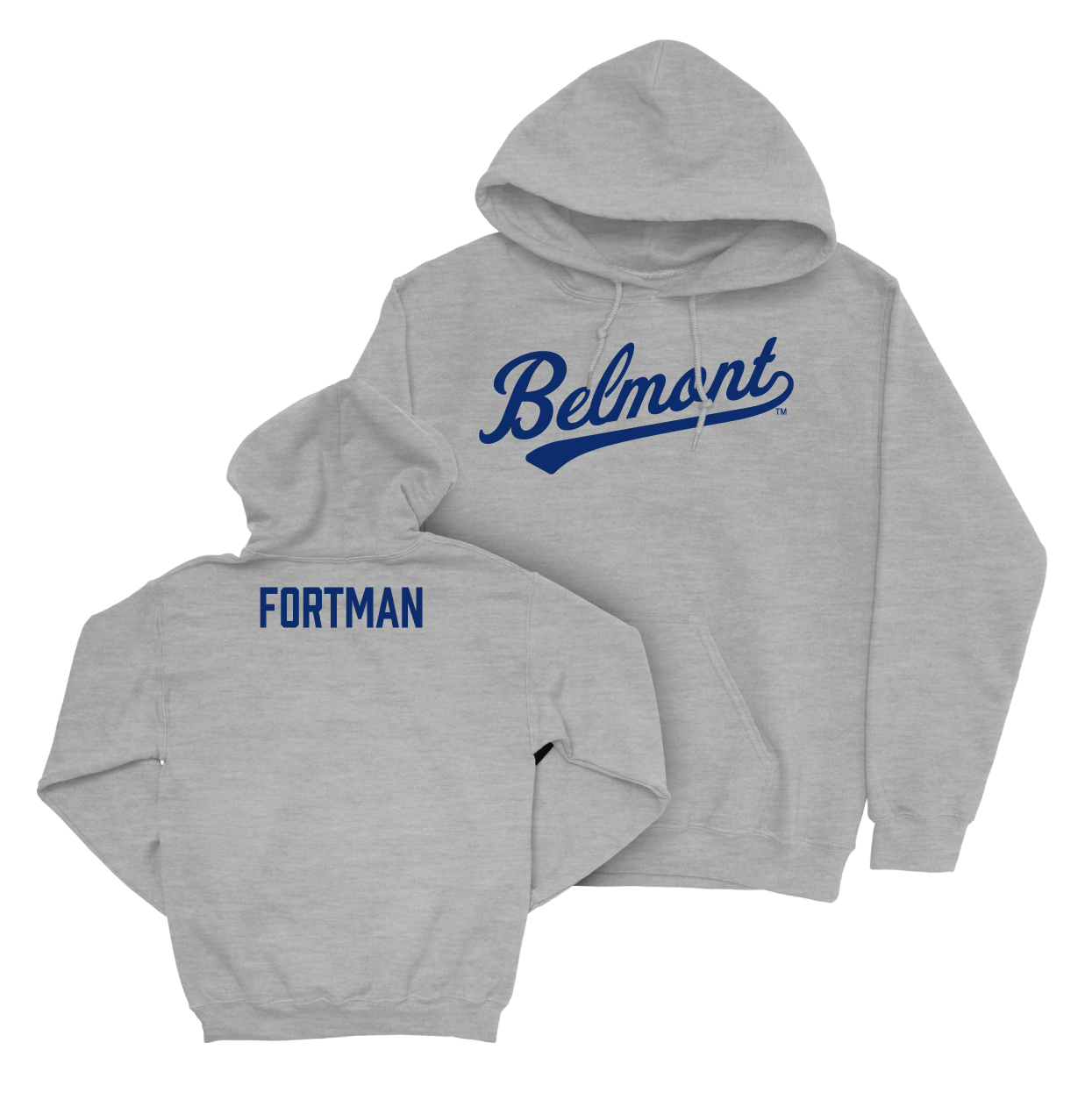 Belmont Track and Field Sport Grey Script Hoodie - Alexa Fortman Small