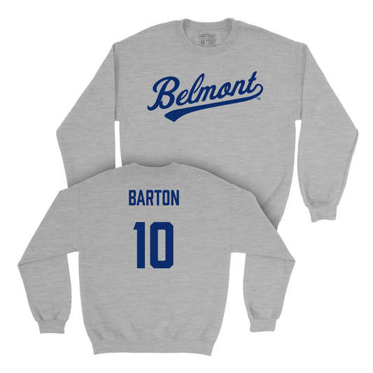 Belmont Baseball Sport Grey Script Crew - Blake Barton Small