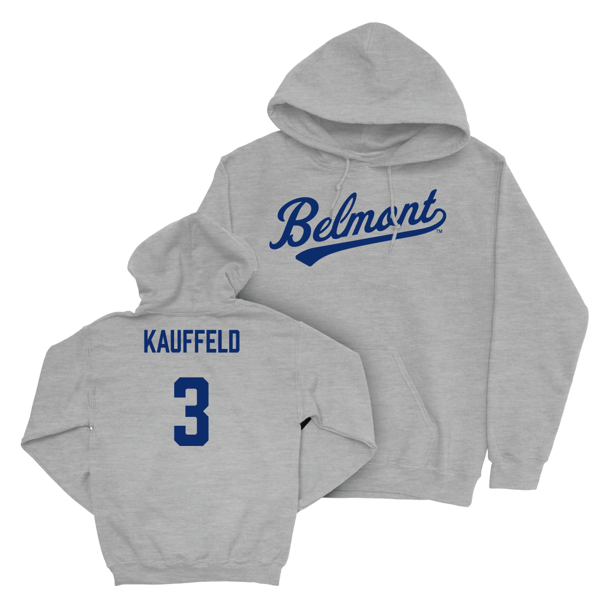 Belmont Volleyball Sport Grey Script Hoodie - Brenna Kauffeld Small