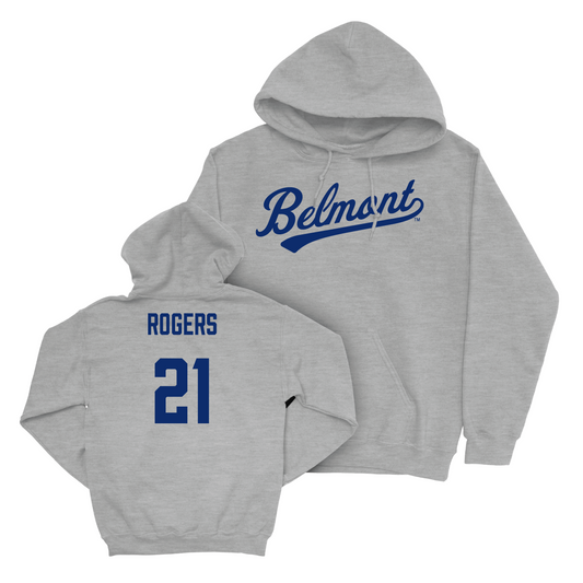 Belmont Men's Basketball Sport Grey Script Hoodie - Brigham Rogers Small