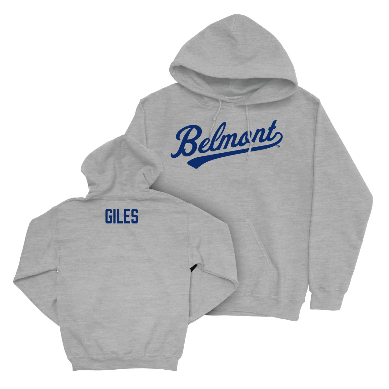 Belmont Softball Sport Grey Script Hoodie  - Ellie Giles Small