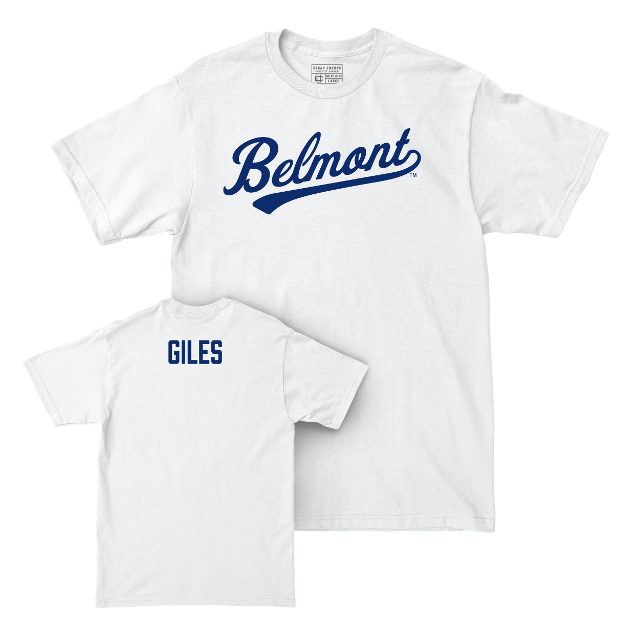 Belmont Softball White Script Comfort Colors Tee  - Ellie Giles Small