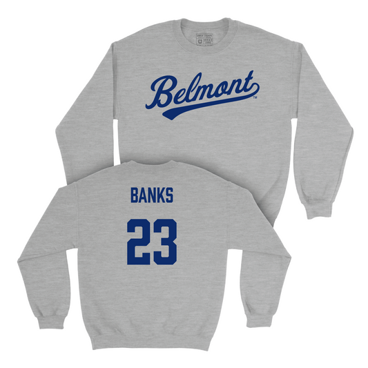 Belmont Women's Basketball Sport Grey Script Crew - Jailyn Banks Small