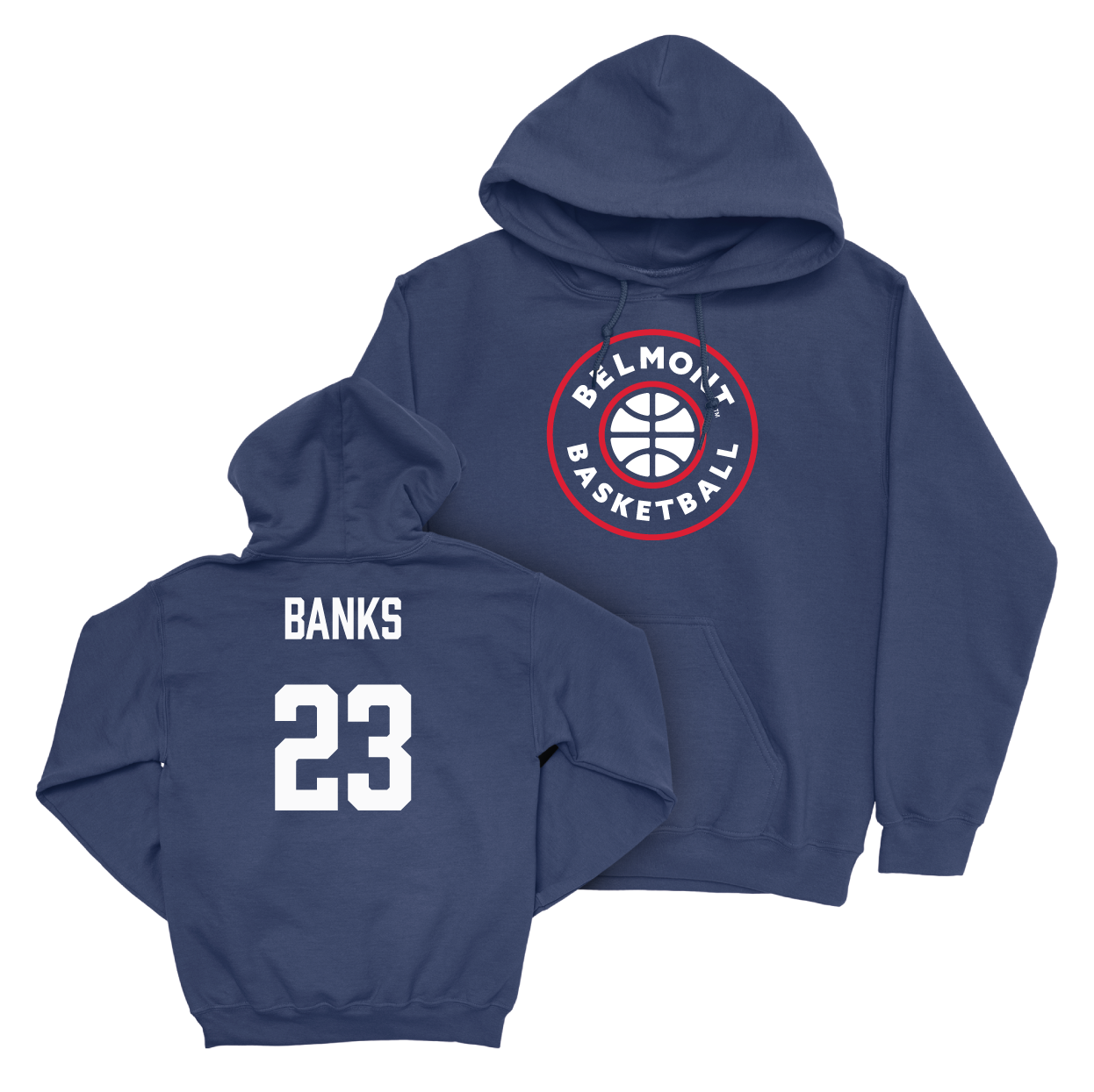 Belmont Women's Basketball Navy Hardwood Hoodie - Jailyn Banks Small