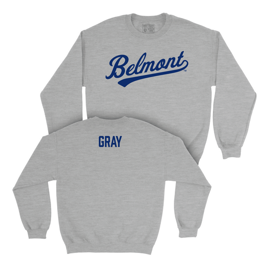 Belmont Track and Field Sport Grey Script Crew - Jayden Gray Small