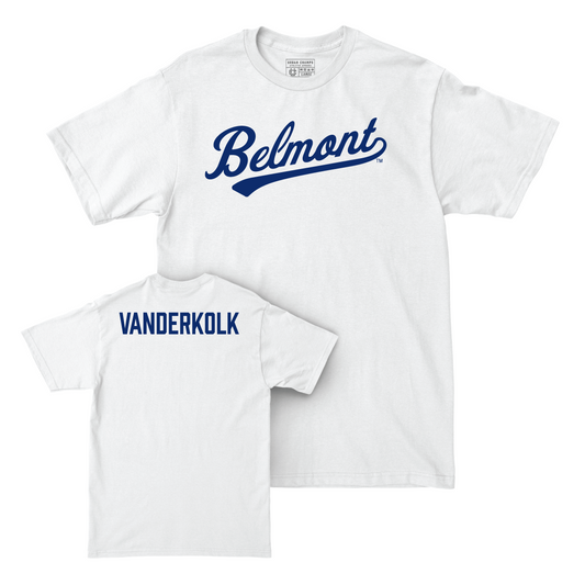 Belmont Track and Field White Script Comfort Colors Tee - Kevin Vanderkolk Small