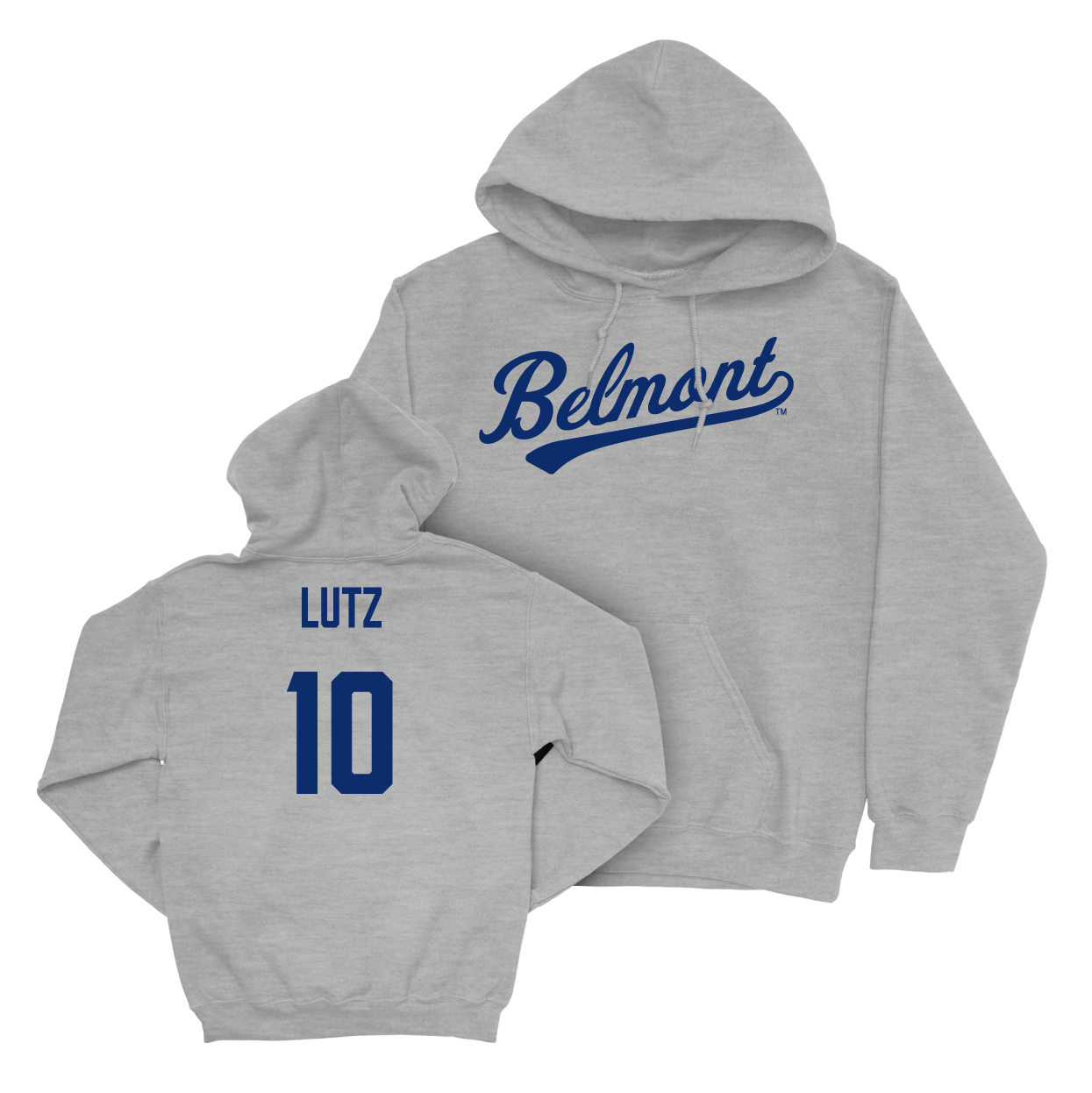 Belmont Volleyball Sport Grey Script Hoodie - Lilly Lutz Small