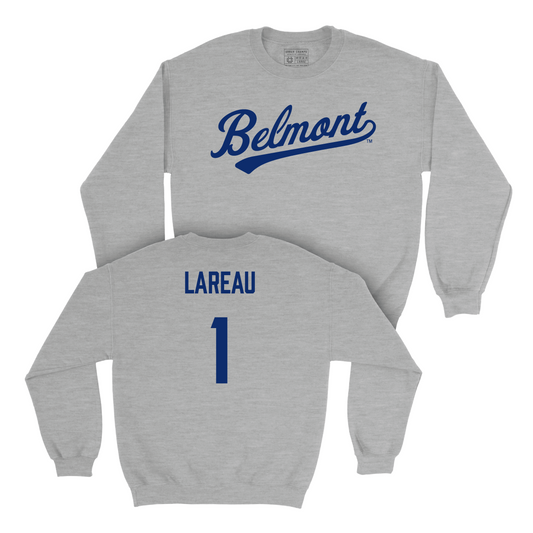 Belmont Baseball Sport Grey Script Crew - Michael Lareau Small