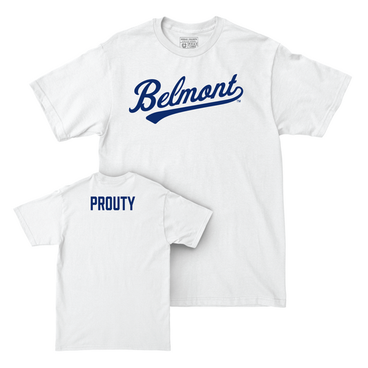 Belmont Track and Field White Script Comfort Colors Tee  - McKenna Prouty Small