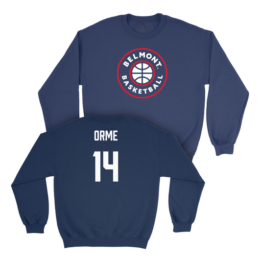 Belmont Men's Basketball Navy Hardwood Crew - Sam Orme Small