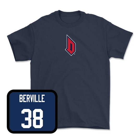 Duquesne Men's Soccer Navy Monogram Tee - Hugo Berville