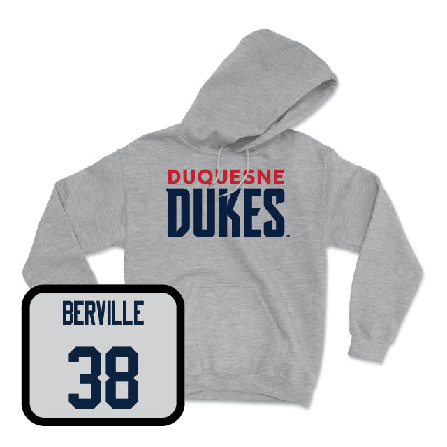 Duquesne Men's Soccer Sport Grey Lock Hoodie - Hugo Berville