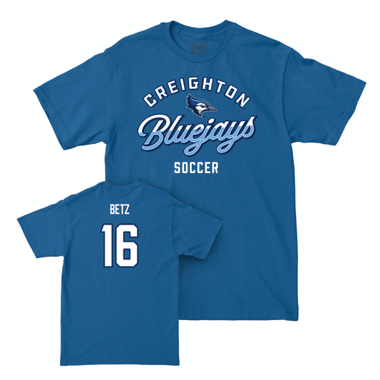 Creighton Women's Soccer Blue Script Tee  - Greta Betz