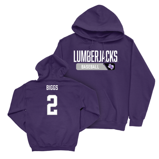 SFA Baseball Purple Staple Hoodie  - Tom Biggs