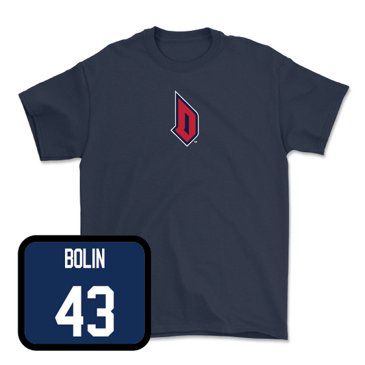 Duquesne Football Navy Monogram Tee - Seth Bolin