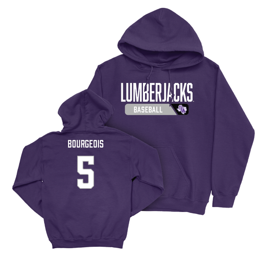 SFA Baseball Purple Staple Hoodie   - Dylan Bourgeois