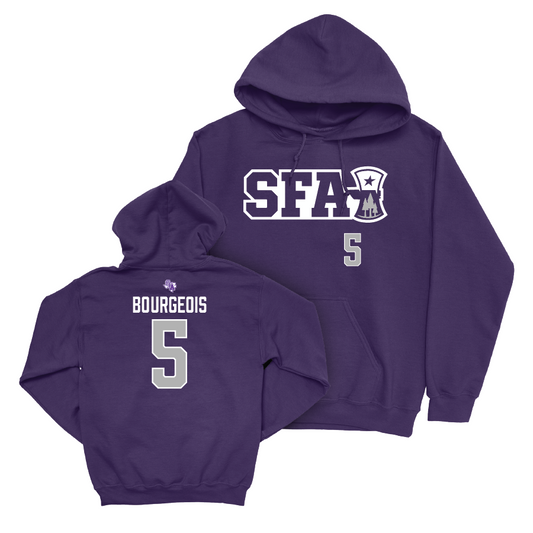 SFA Baseball Purple Sideline Hoodie   - Dylan Bourgeois