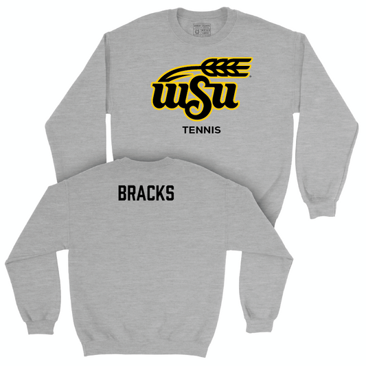 Wichita State Men's Tennis Sport Grey Stacked Crew  - Luke Bracks