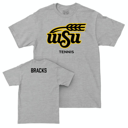 Wichita State Men's Tennis Sport Grey Stacked Tee  - Luke Bracks