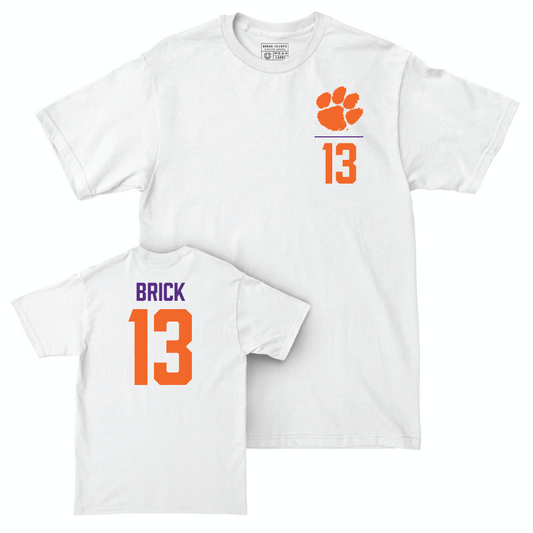 Clemson Men's Soccer White Logo Comfort Colors Tee  - Mathieu Brick