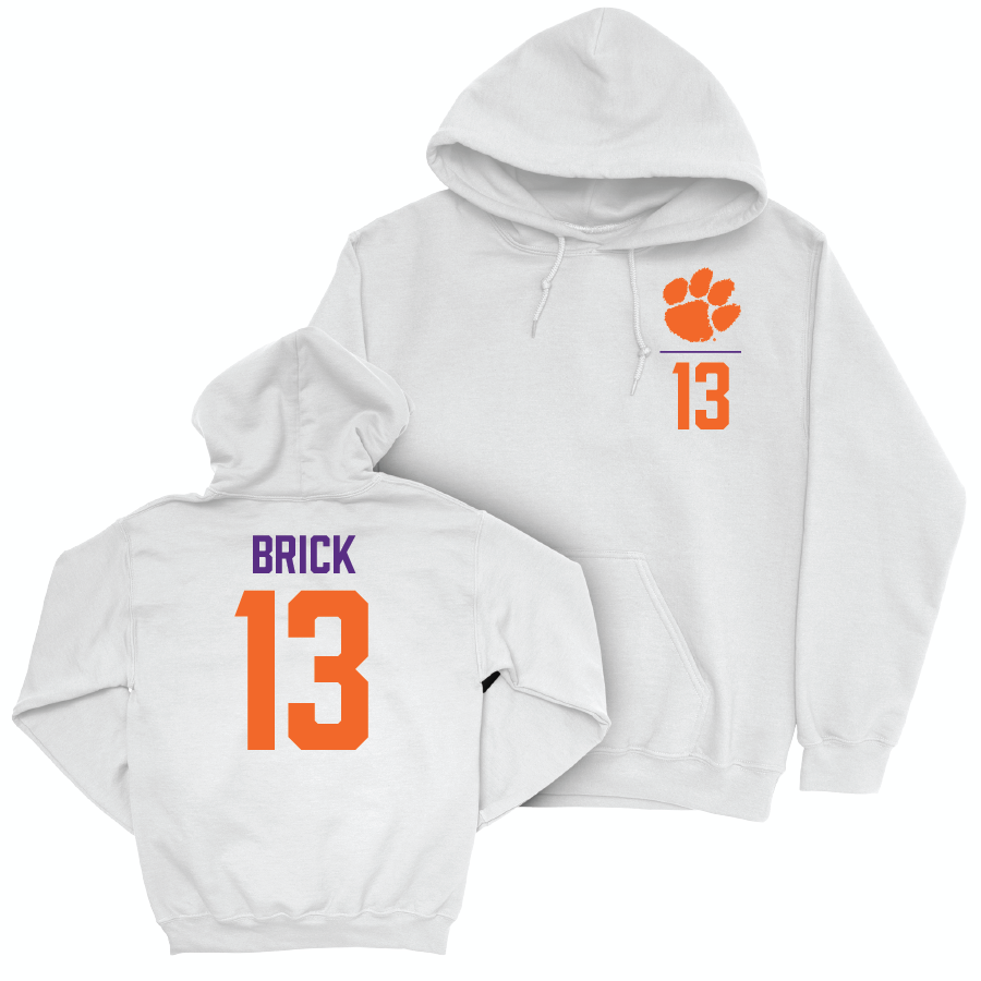 Clemson Men's Soccer White Logo Hoodie  - Mathieu Brick