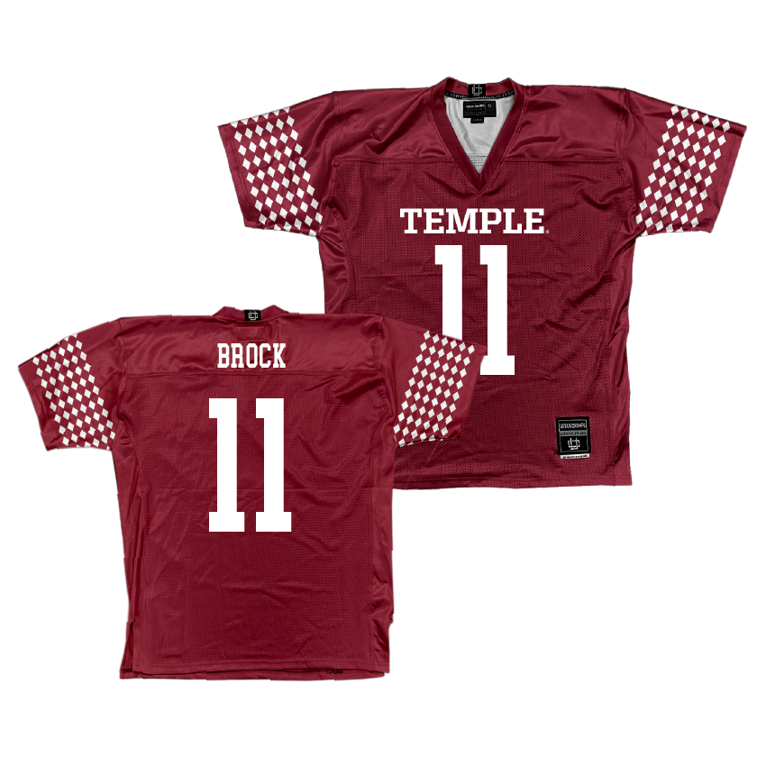 Temple Cherry Football Jersey - Forrest Brock | #11