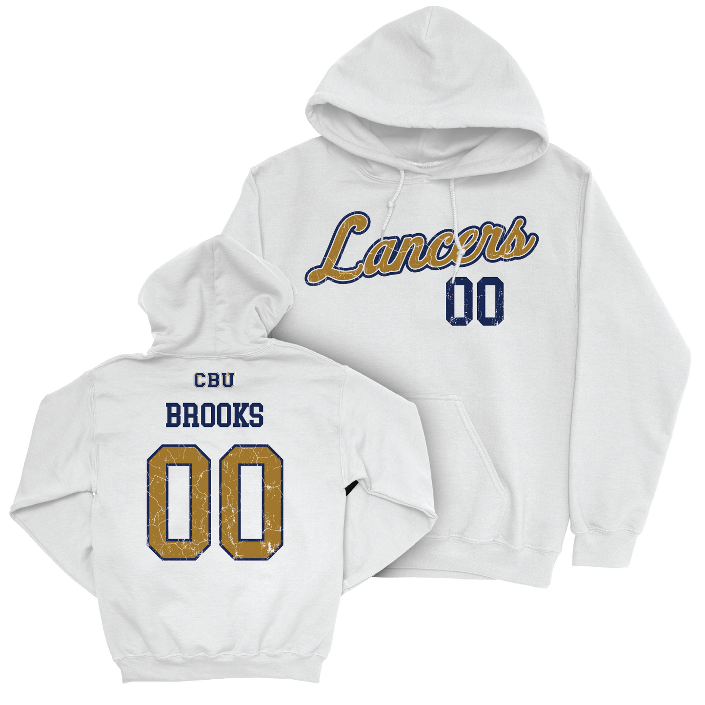 CBU Women's Swim & Dive White Script Hoodie - Tania Brooks