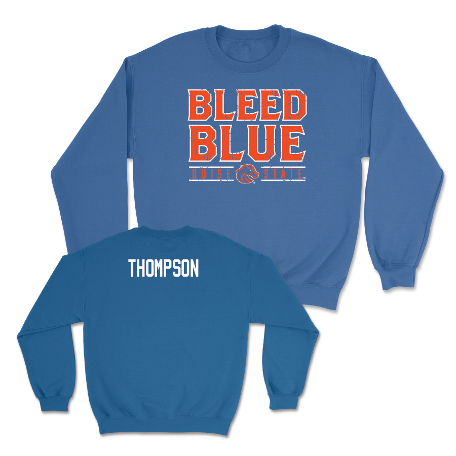 Boise State Men's Cross Country Blue "Bleed Blue" Crew - Alex Thompson Youth Small