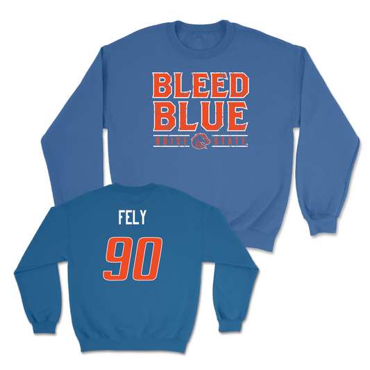 Boise State Football Blue "Bleed Blue" Crew - Braxton Fely Youth Small