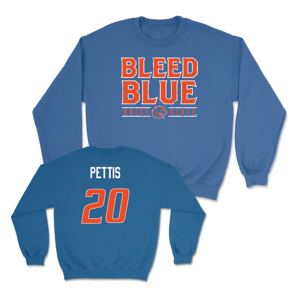 Boise State Softball Blue "Bleed Blue" Crew - Brooklynn Pettis Youth Small