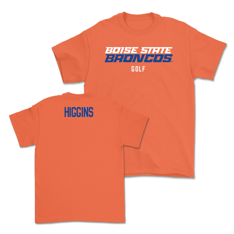 Boise State Men's Golf Orange Staple Tee - Connor Higgins Youth Small