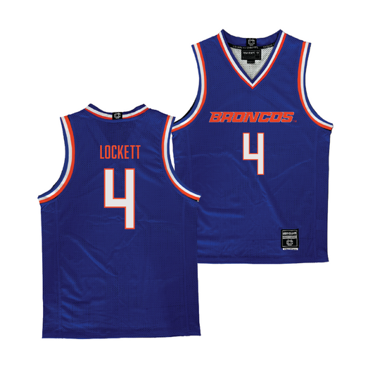 Boise State Men's Basketball Blue Jersey - Chris Lockett | #4 Youth Small