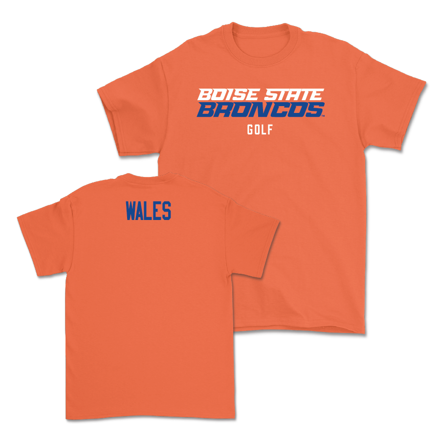 Boise State Women's Golf Orange Staple Tee - Caroline Wales Youth Small