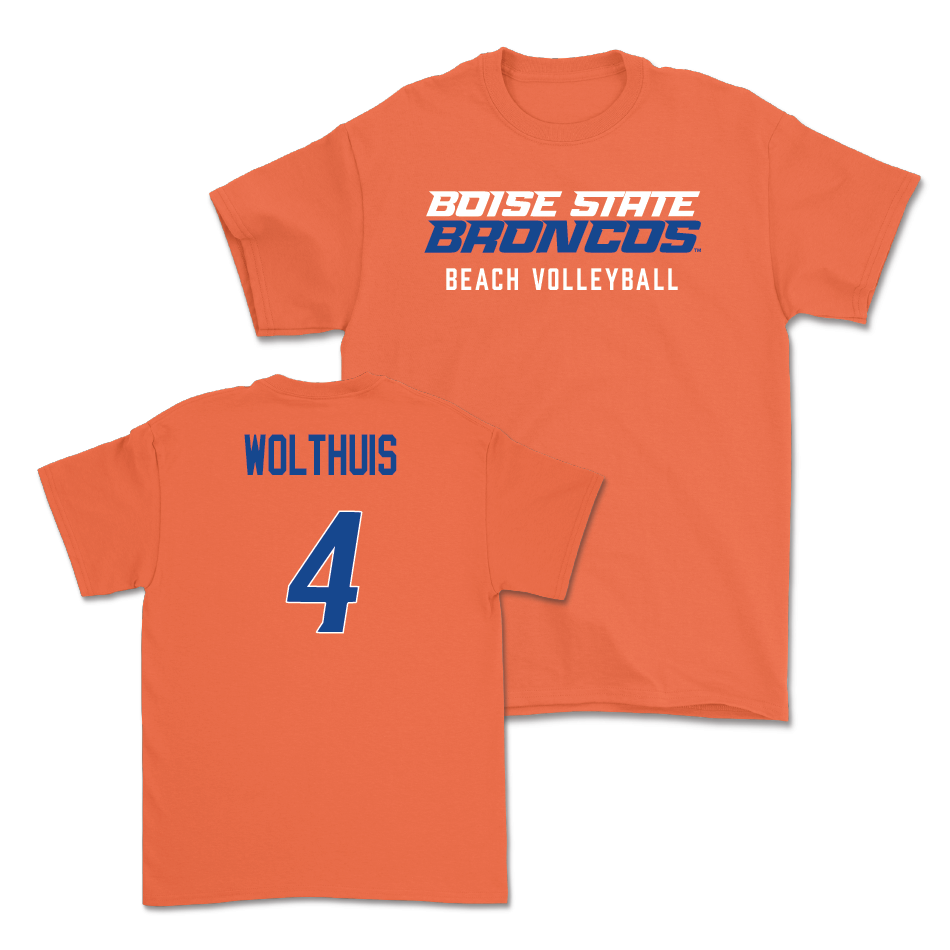 Boise State Women's Beach Volleyball Orange Staple Tee - Elliana Wolthuis Youth Small