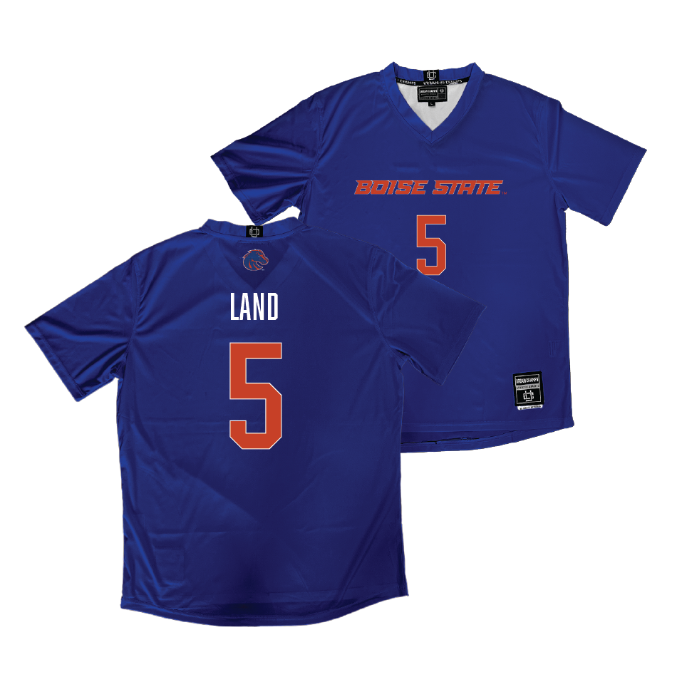 Boise State Women's Soccer Blue Jersey - Jayla Land | #5 Youth Small